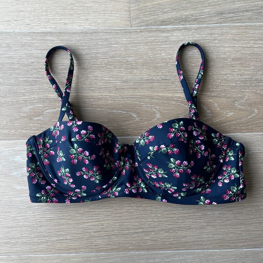J.Crew Strappy Underwire Bikini Top Twilight Berry 32C
